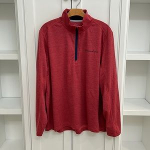 Vineyard Vines Performance Cotton Blend 1/4 Zip Pullover in Red Men's Size EX LG